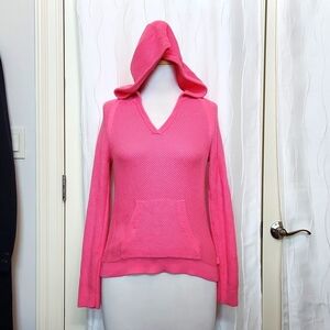 Lauren Ralph Lauren Pink Active Knit V-Neck Hoodie